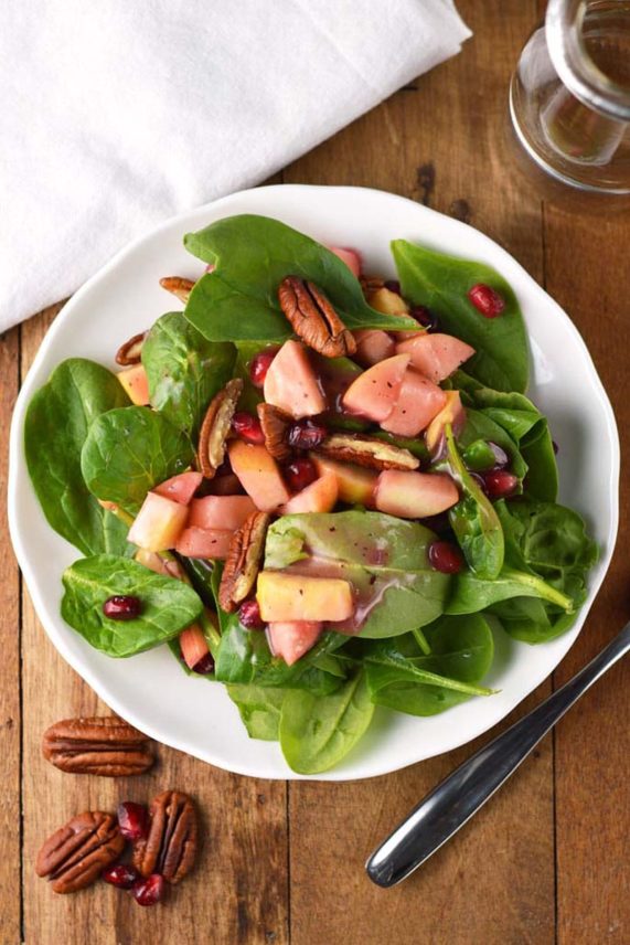 Freshly tossed Pecan and Pomegranate Salad