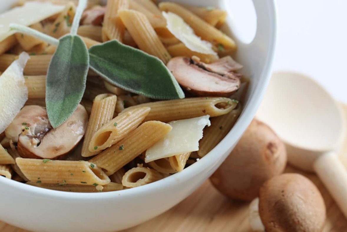 Bowl of Mushroom and White Wine Penne