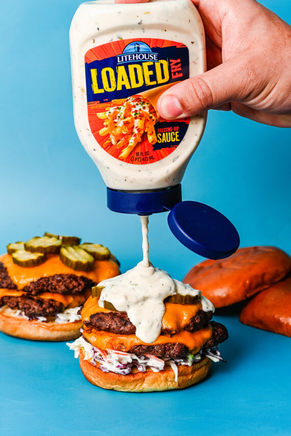 Make your favorite burger extra bougee with Litehouse’s Loaded Fry Sauce.